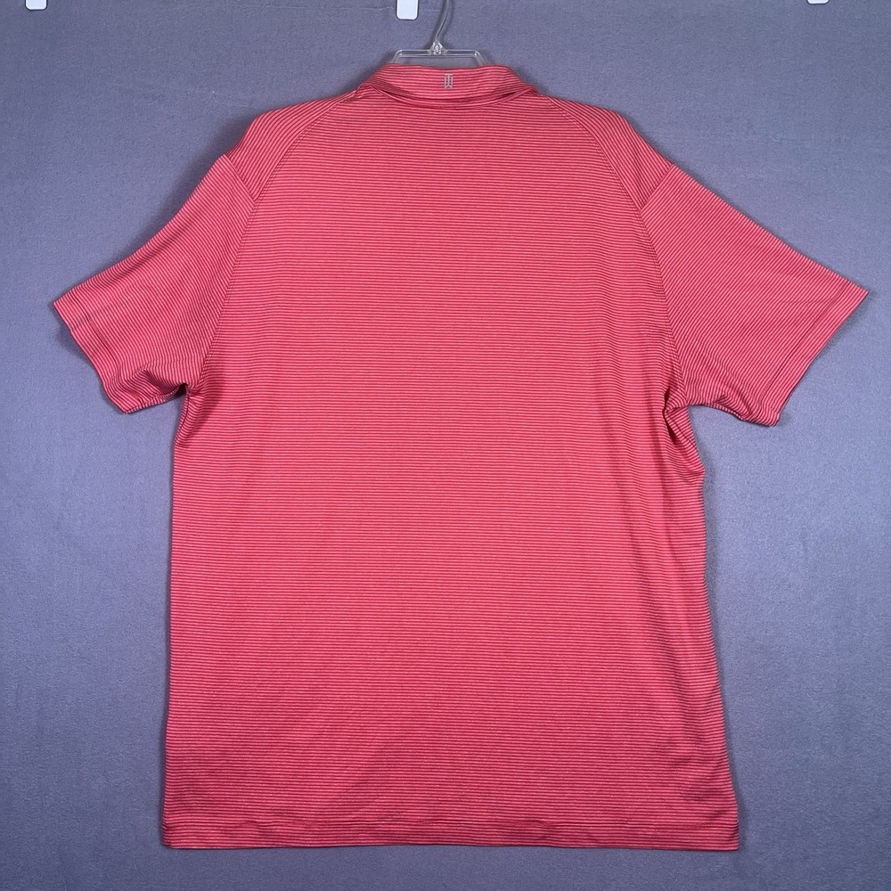 Nike Golf Polo Mens XL Red Tiger Woods TW Collection Short Sleeve Stripe - Picture 2 of 6